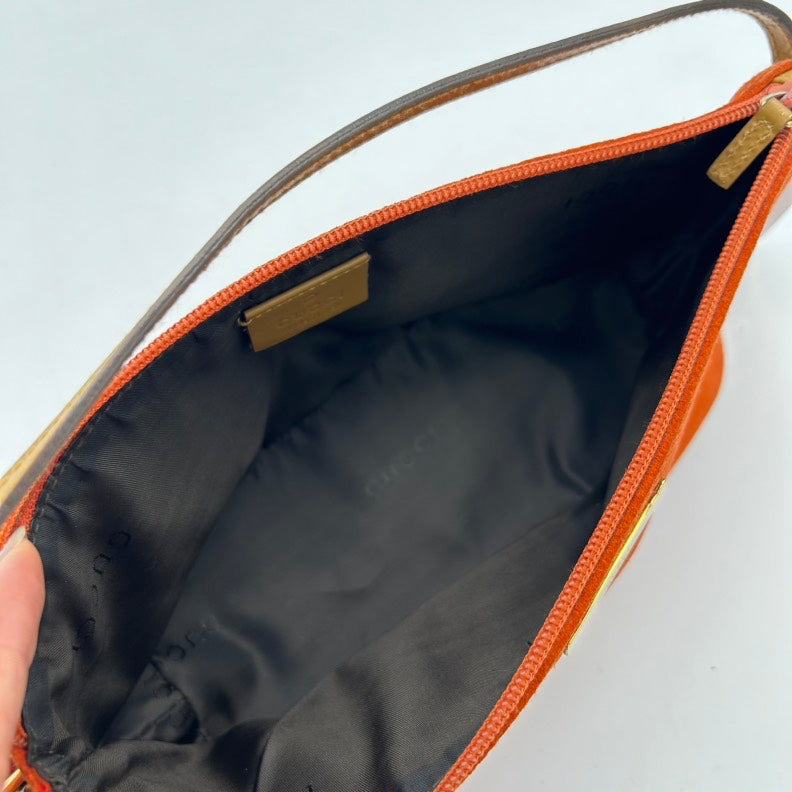 Gucci Canvas Brown HandBag Medium Size