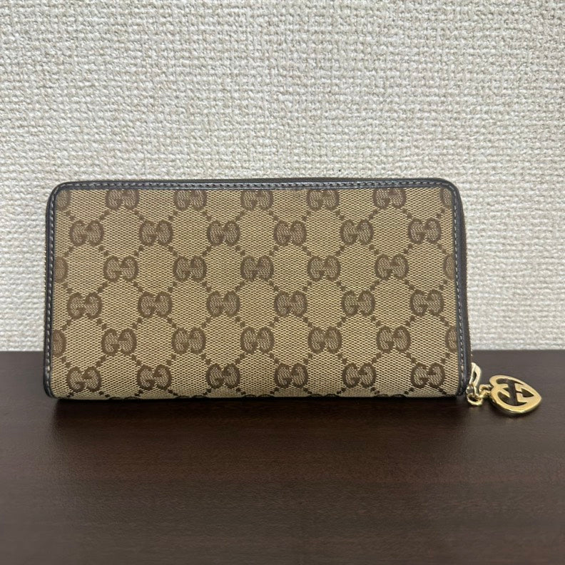 Gucci GG Canvas Beige Zippy Long Wallet