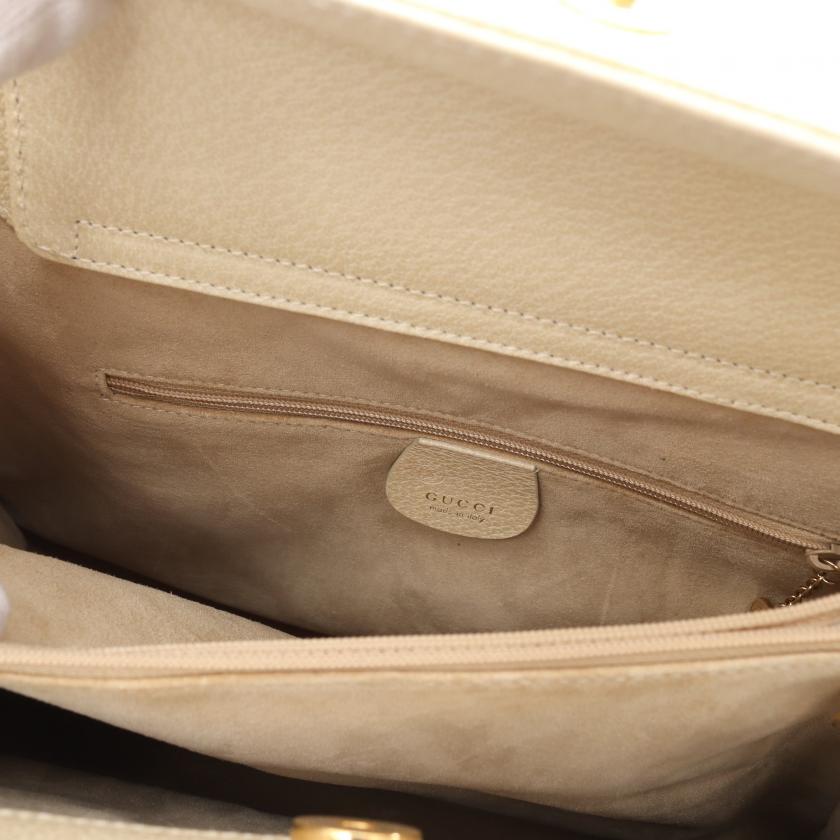 Gucci Bamboo Leather HandBag Ivory