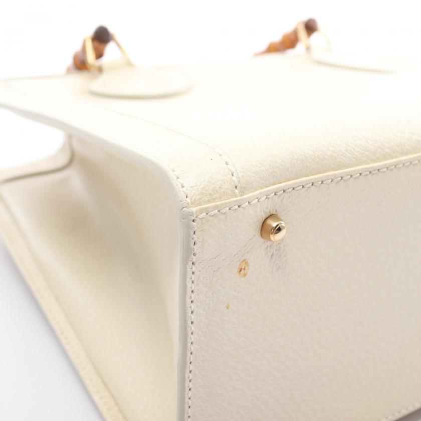 Gucci Bamboo Leather HandBag Ivory