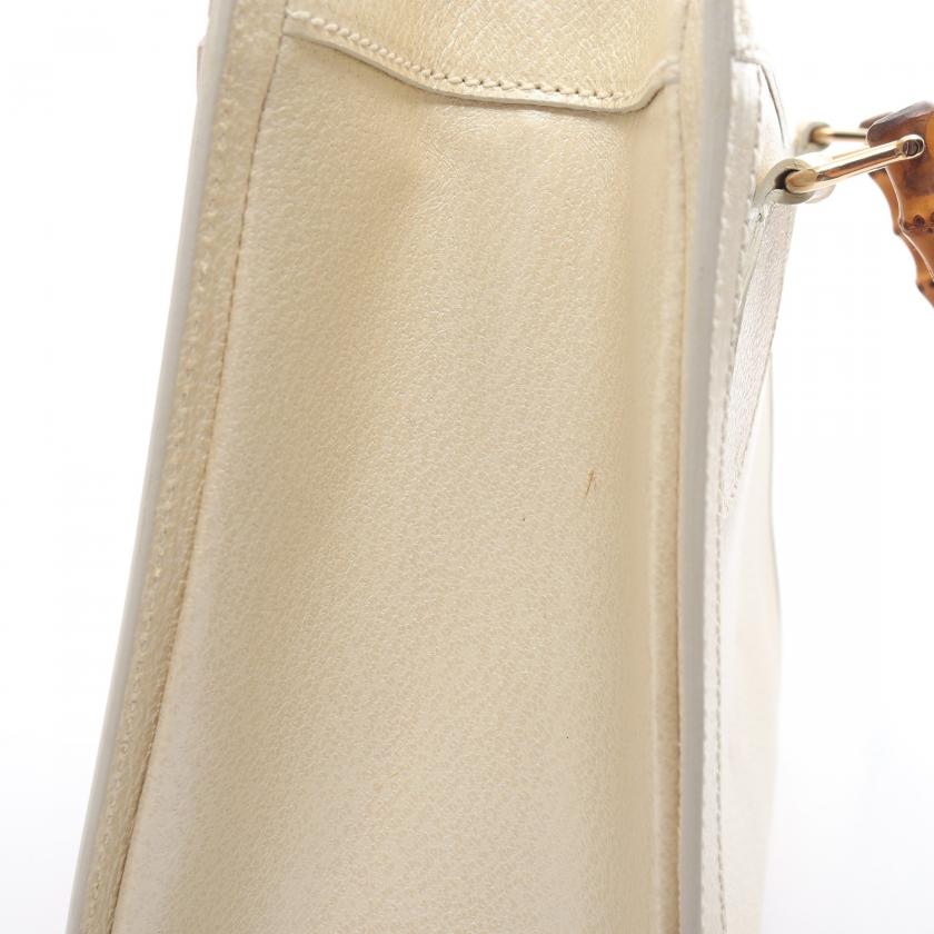 Gucci Bamboo Leather HandBag Ivory