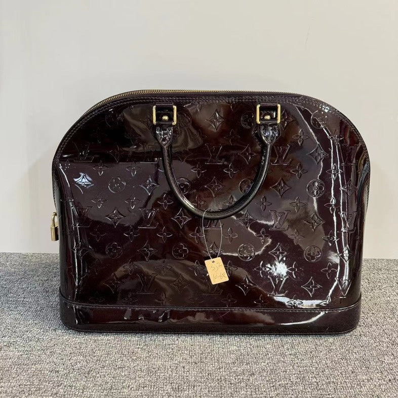 Louis Vuitton Alma Brown Patent Leather Bag