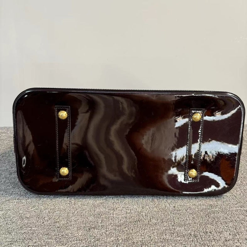 Louis Vuitton Alma Brown Patent Leather Bag