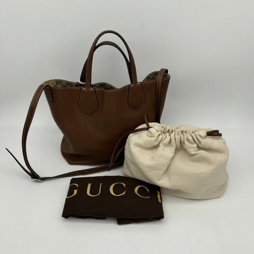 Gucci Brown Leather Shoulder Bag Medium