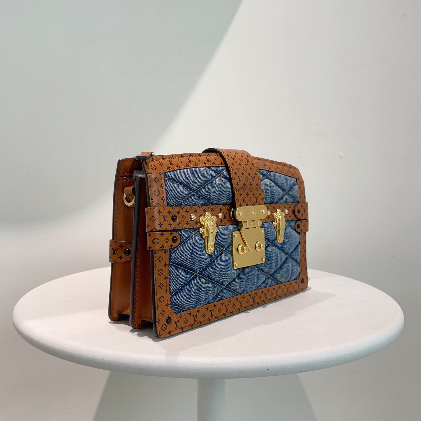 Louis Vuitton Denim Trunk Bag Blue Monogram Canvas Small