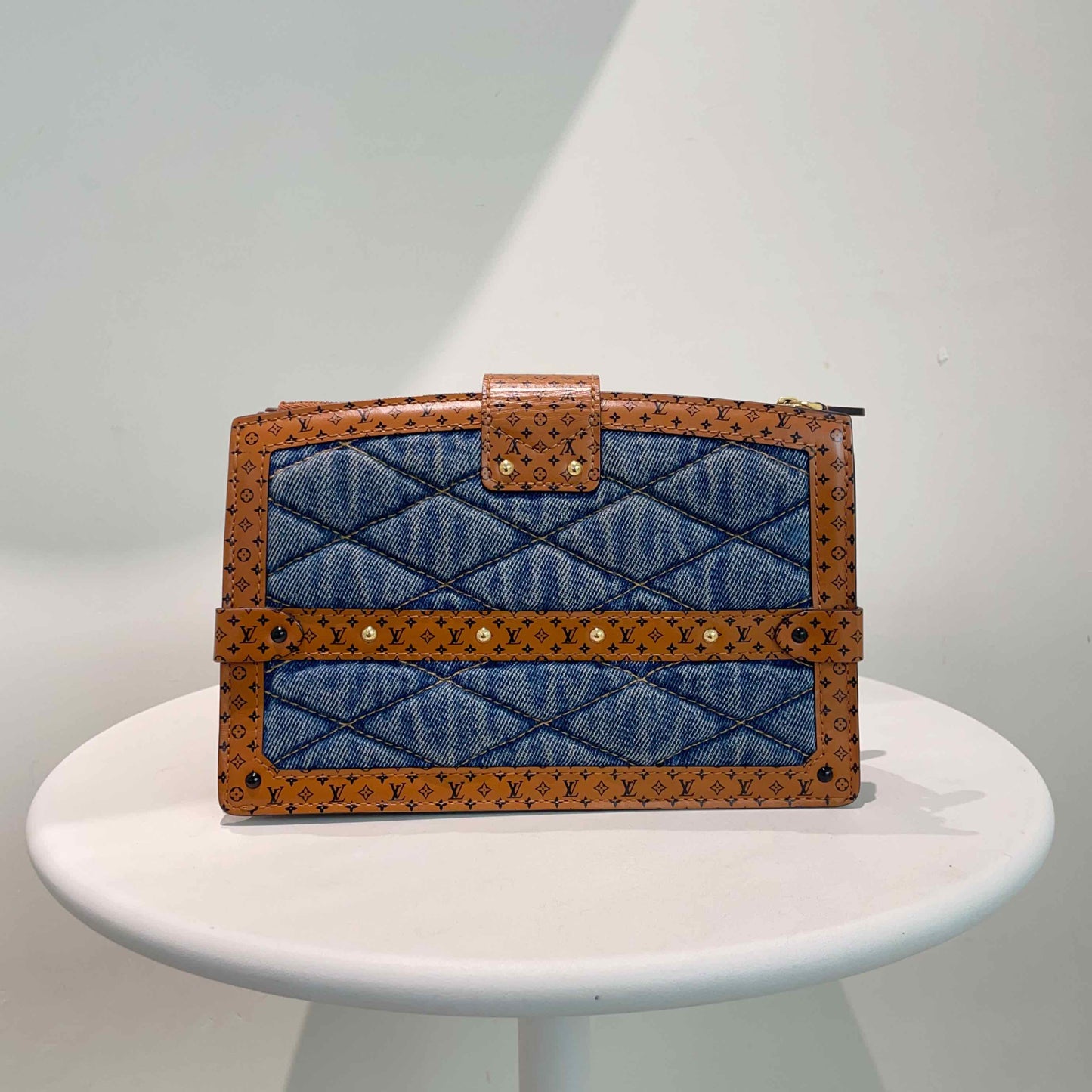 Louis Vuitton Denim Trunk Bag Blue Monogram Canvas Small