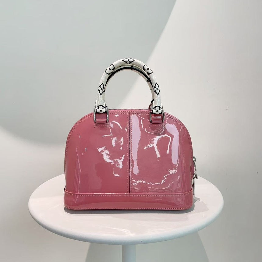 Louis Vuitton Alma Rose Vernis Leather Handbag Medium