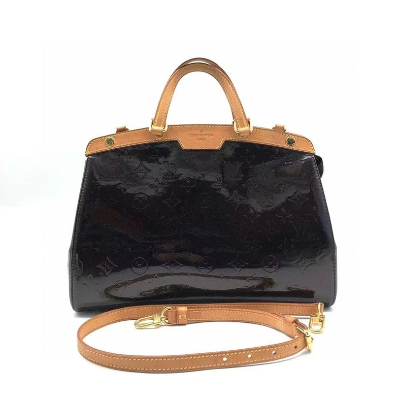 Louis Vuitton Brea Black Patent Leather Two Way Bag Medium