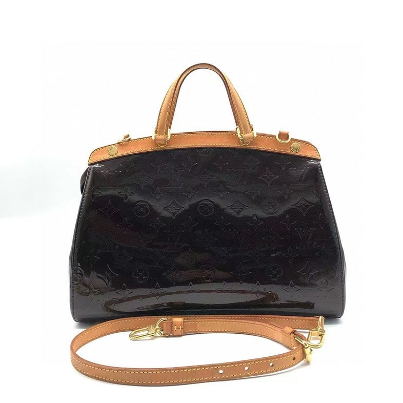 Louis Vuitton Brea Black Patent Leather Two Way Bag Medium