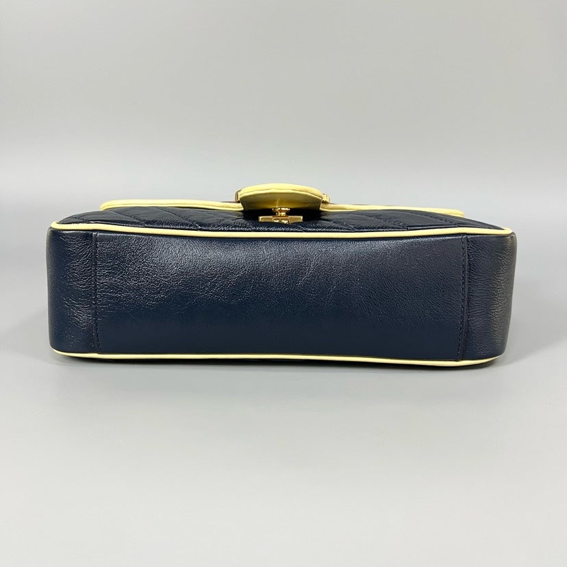 Gucci Marmont Red Navy Leather Shoulder Bag 26cm
