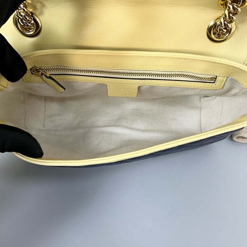 Gucci Marmont Red Navy Leather Shoulder Bag 26cm
