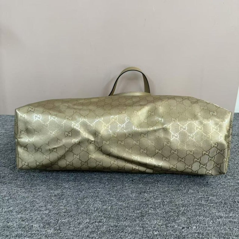 Gucci GG Monogram Beige Canvas Tote Bag Large