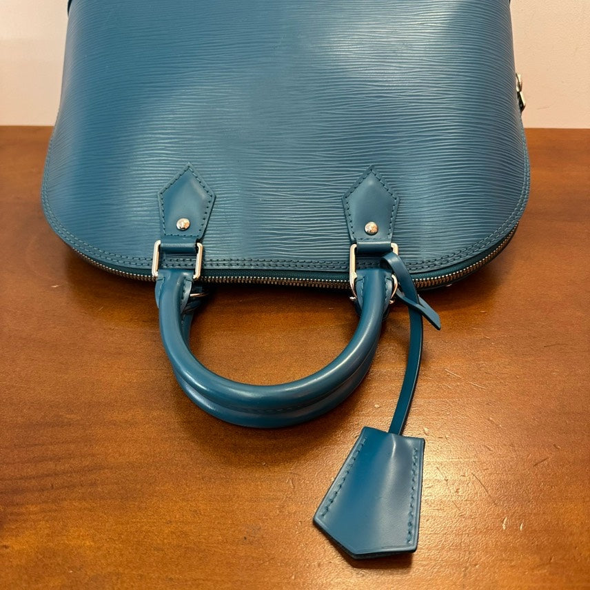 Louis Vuitton Alma Large Epi Blue Handbag