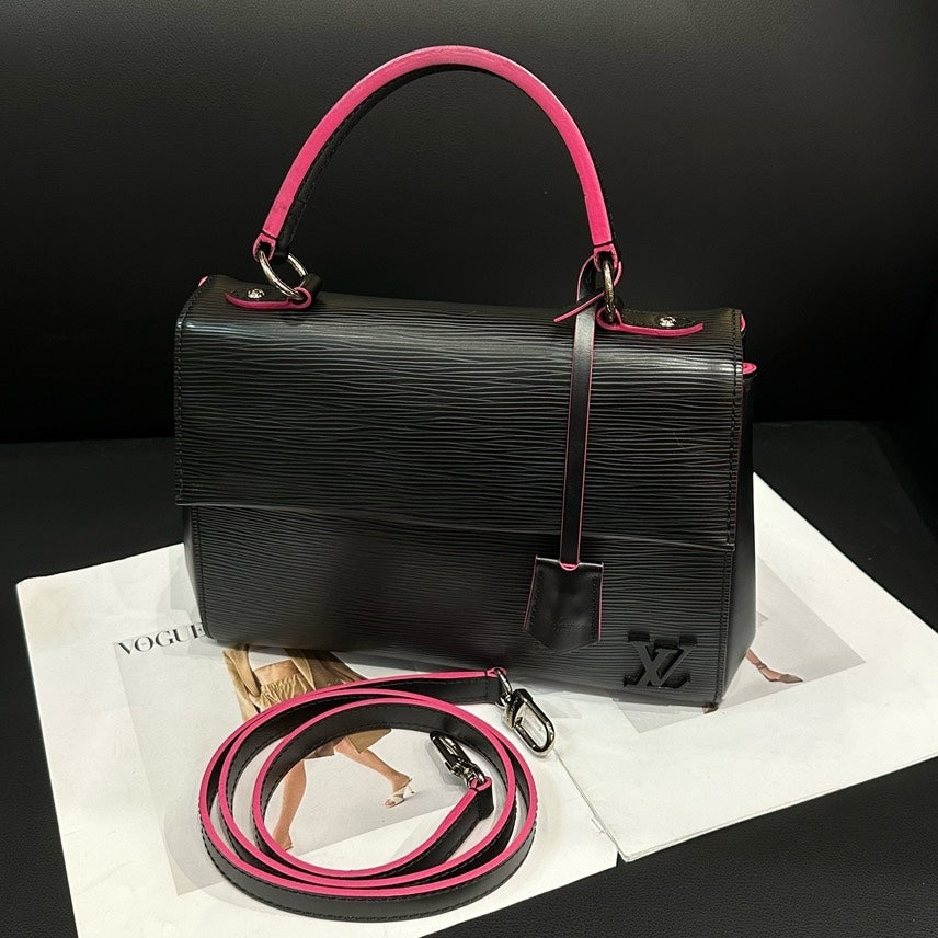 Louis Vuitton Cluny EPI Black and Pink Bag