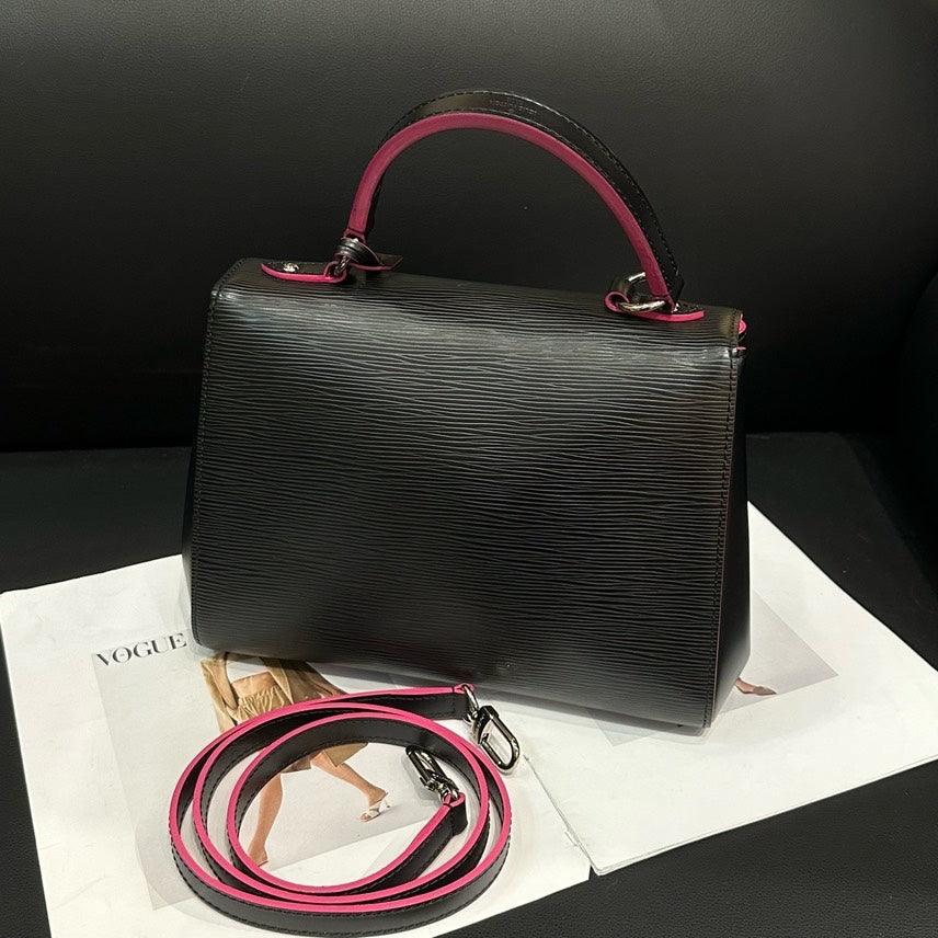 Louis Vuitton Cluny EPI Black and Pink Bag