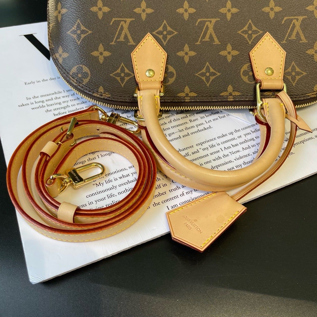 Louis Vuitton Alma Monogram Canvas Brown Handbag 31x15x23 cm