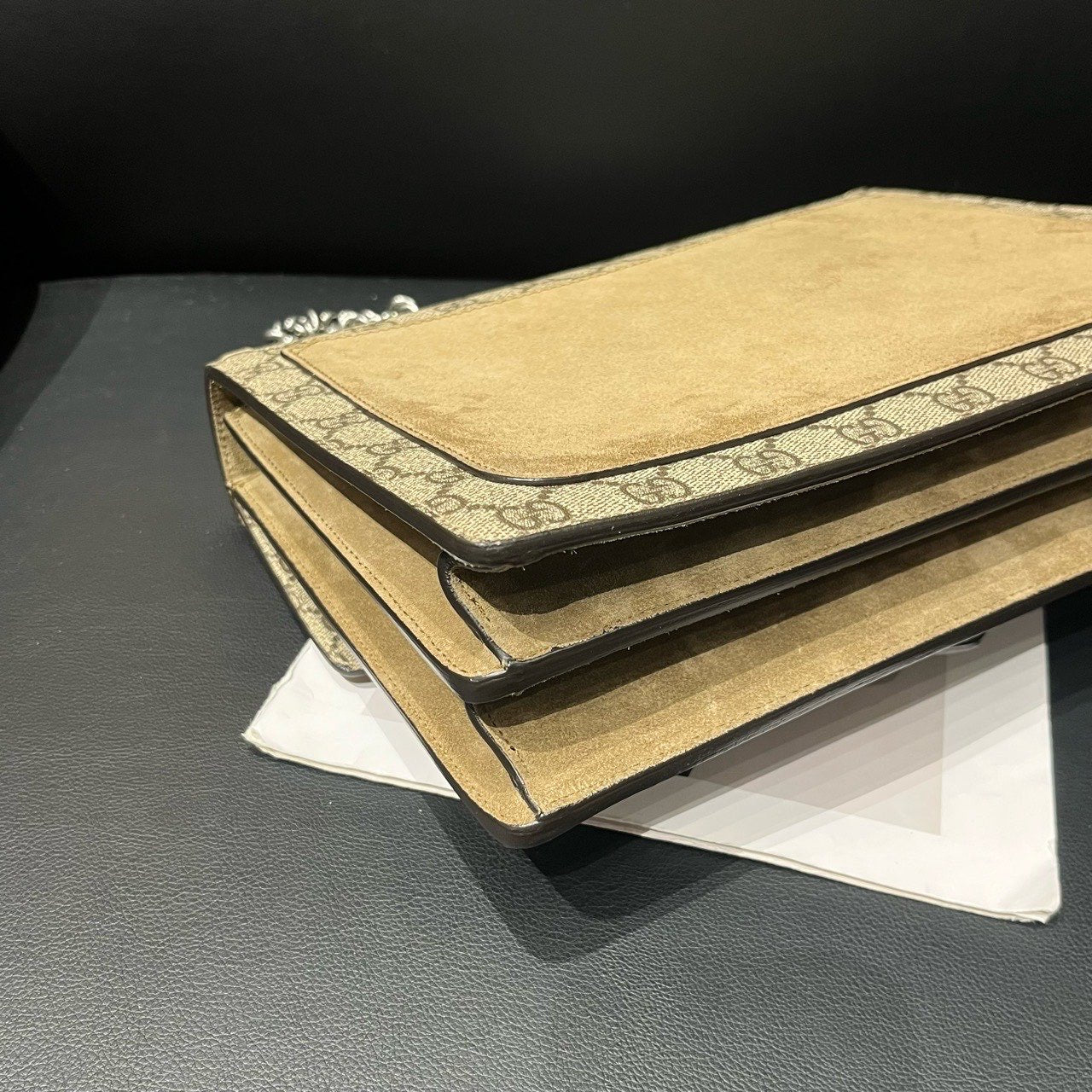 Gucci Dionysus Beige GG Supreme Canvas Shoulder Bag 29.5x22x7