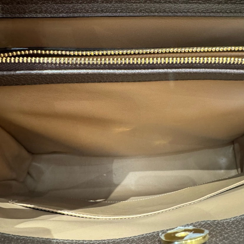 Gucci Diana Brown Canvas Bamboo Handle Tote Bag 34.5x28x10cm