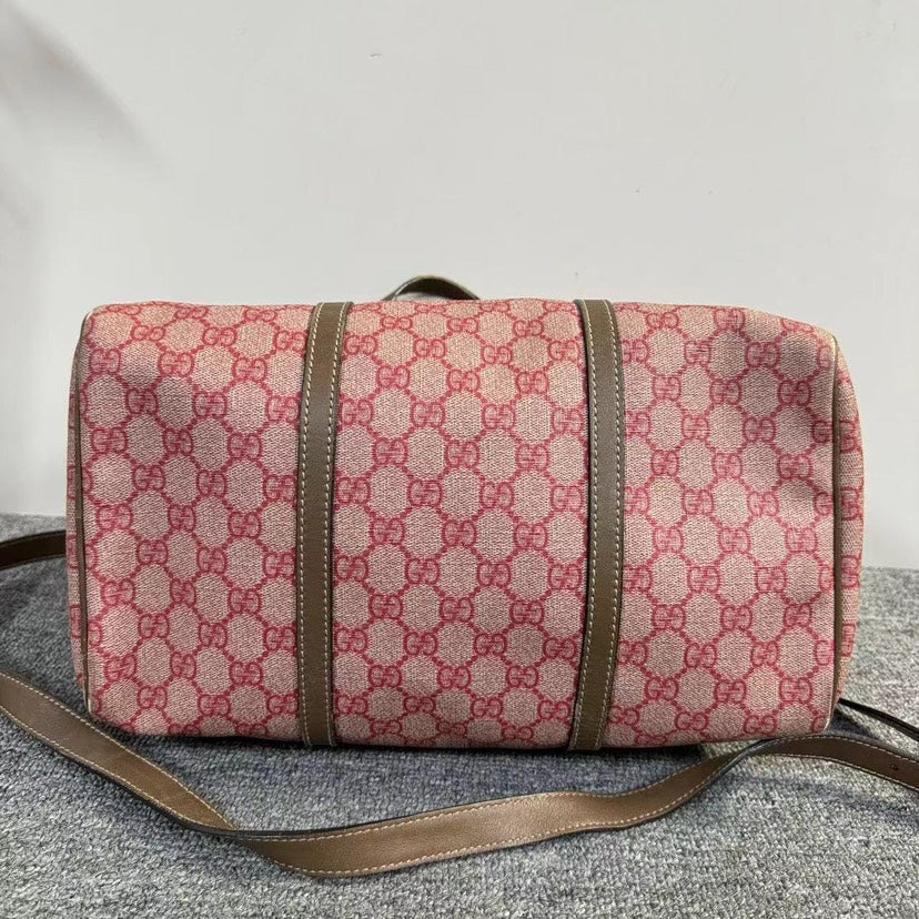Gucci Boston Bag Pink Beige Canvas