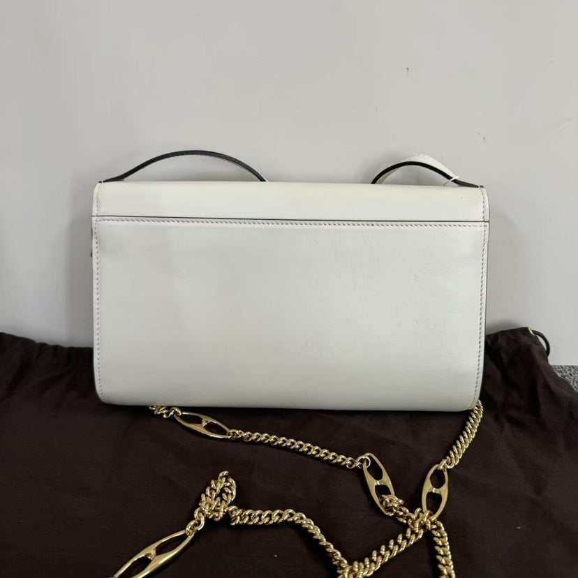 Gucci Horsebit 1955 White Shoulder Bag