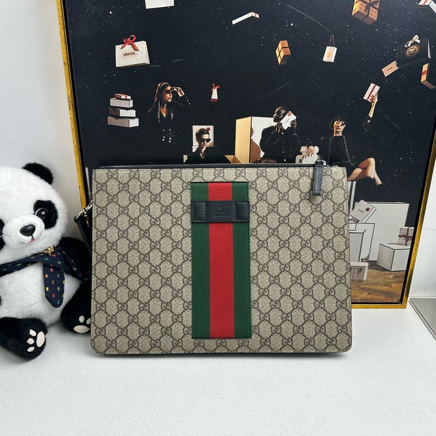 Gucci Ophidia Beige GG Supreme Pouch