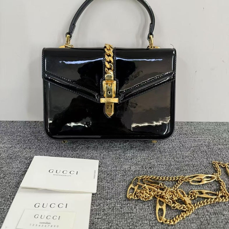 Gucci Patent Leather Black Handbag