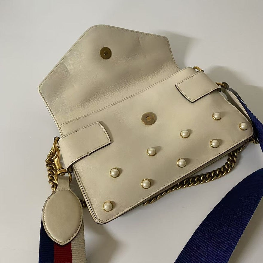 Gucci Broadway White Bee Bag