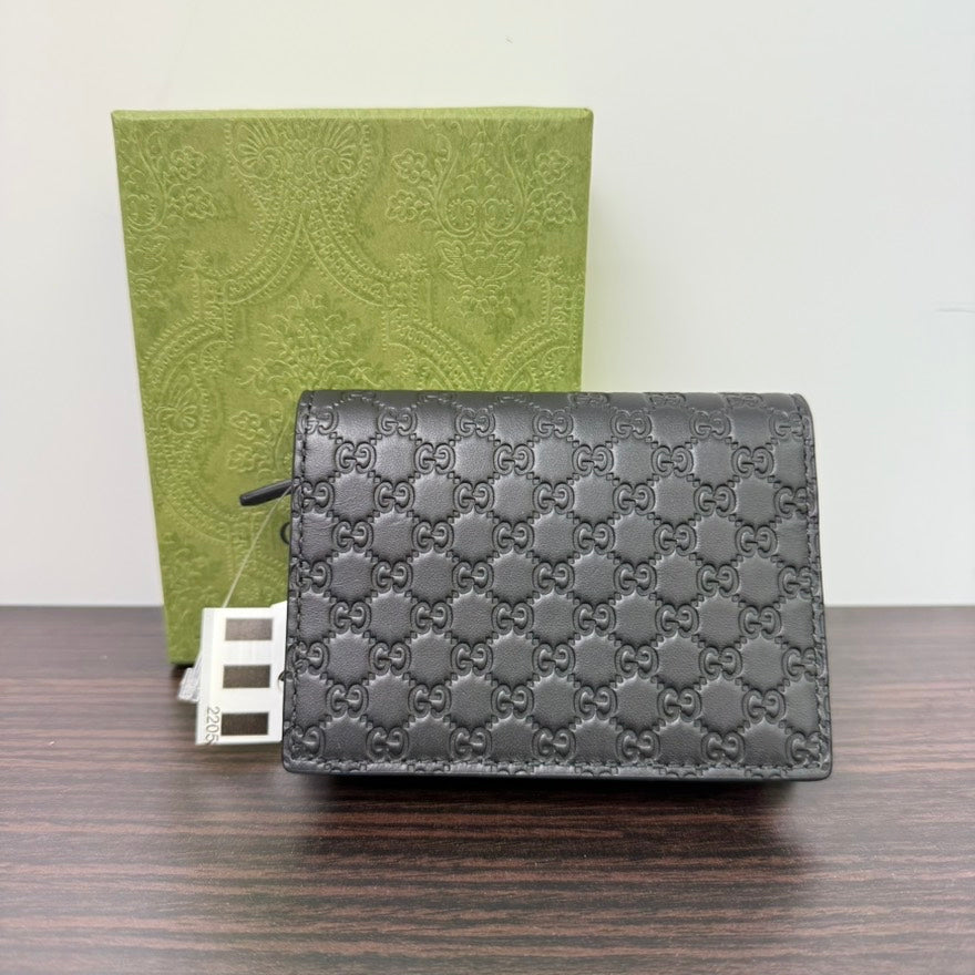 Gucci Guccissima Black Leather Card Case