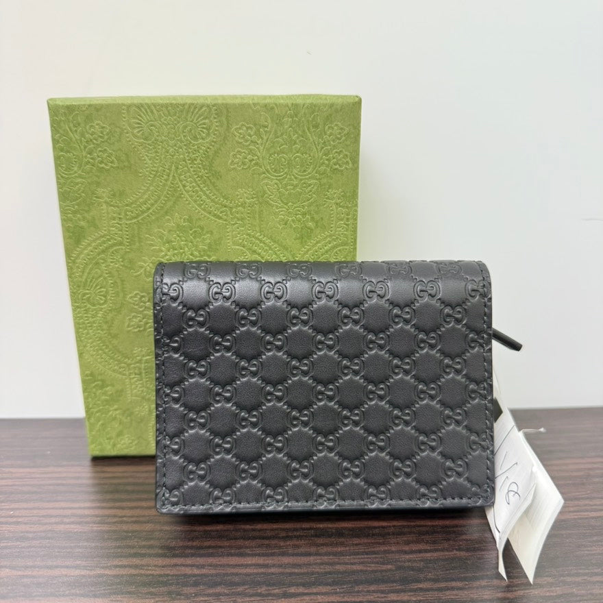 Gucci Guccissima Black Leather Card Case