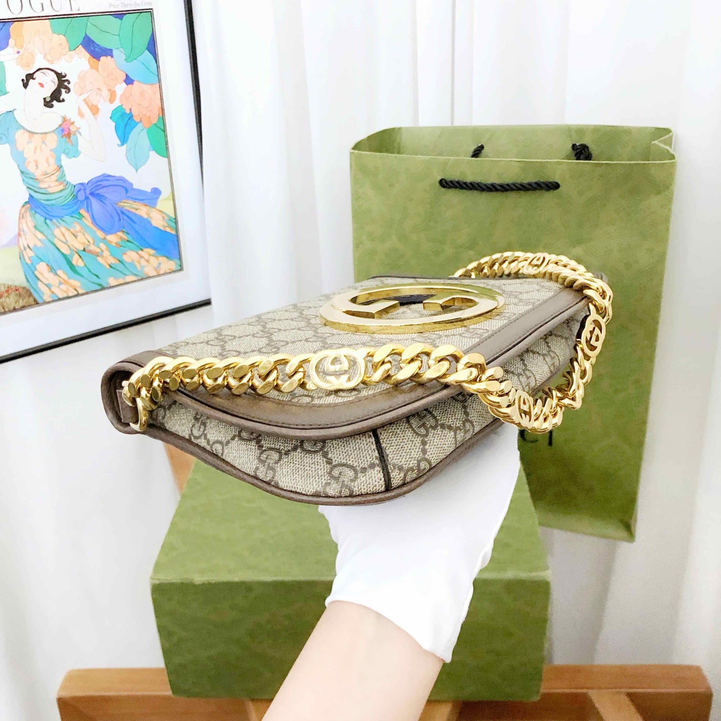 gucci blondie beige underarm bag