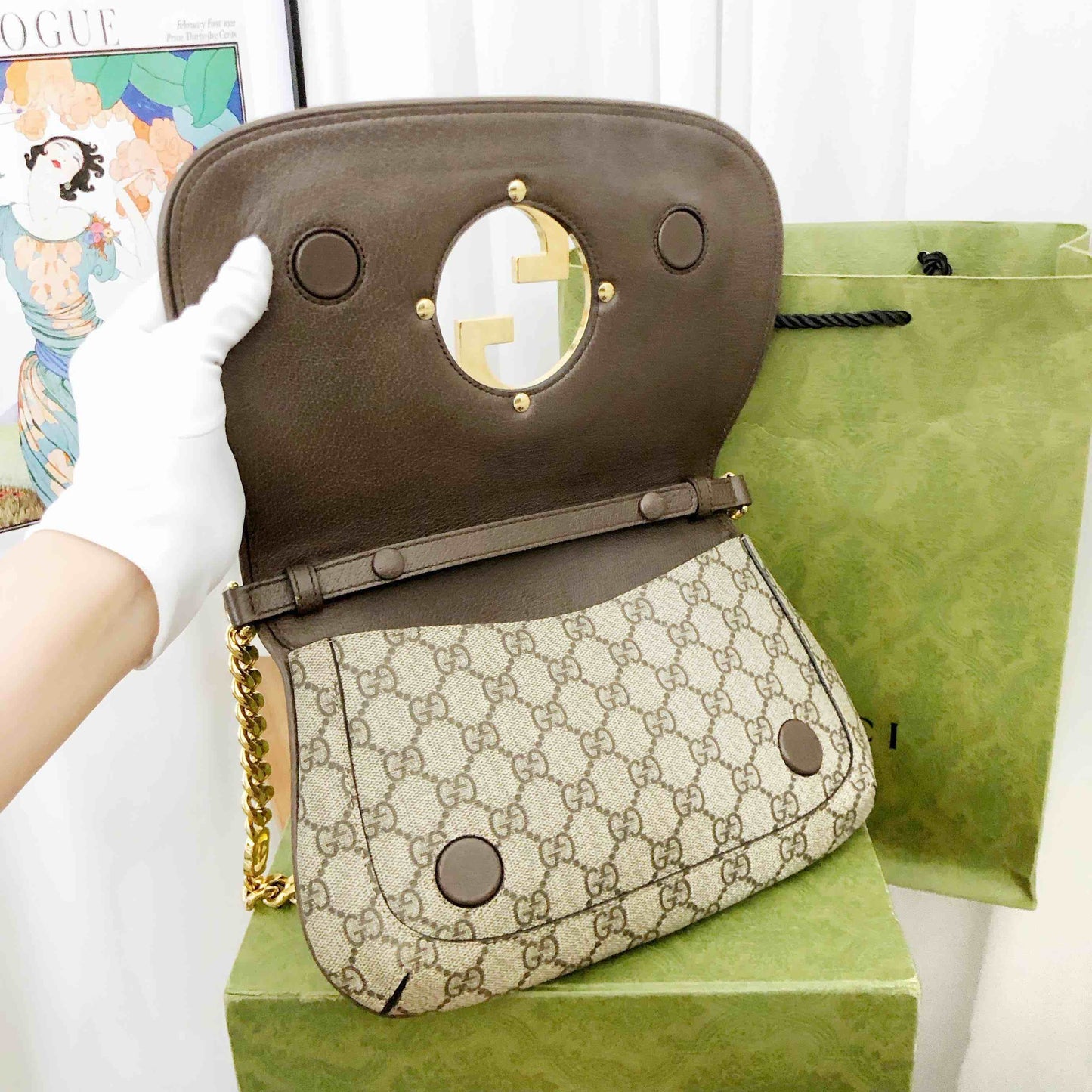 gucci blondie beige underarm bag
