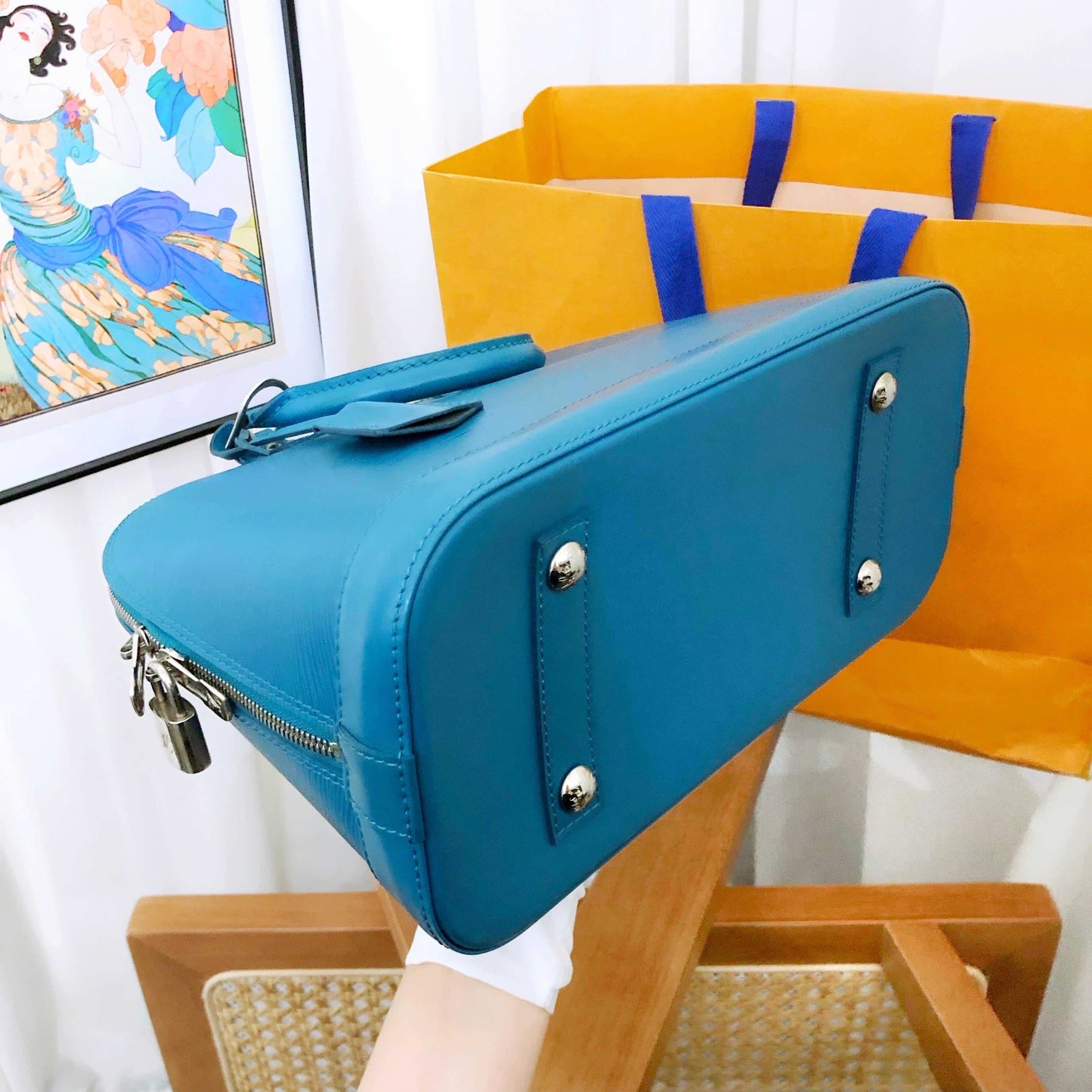 Louis Vuitton Alma Shell Wrap OS Blue Handbag