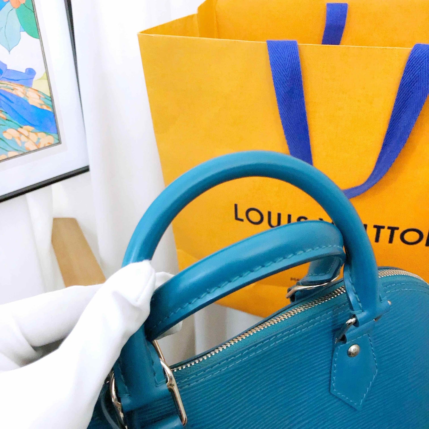 Louis Vuitton Alma Shell Wrap OS Blue Handbag