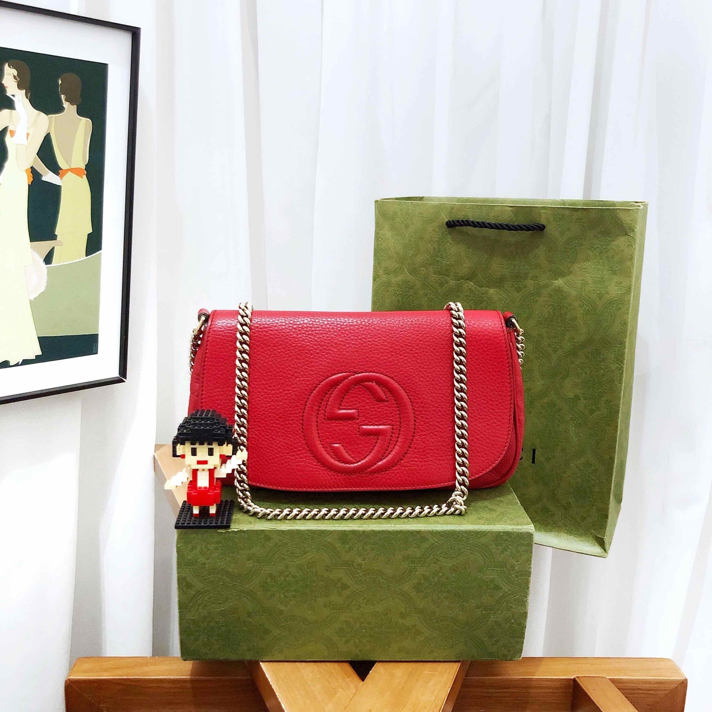 Gucci Soho Red Leather Shoulder Bag
