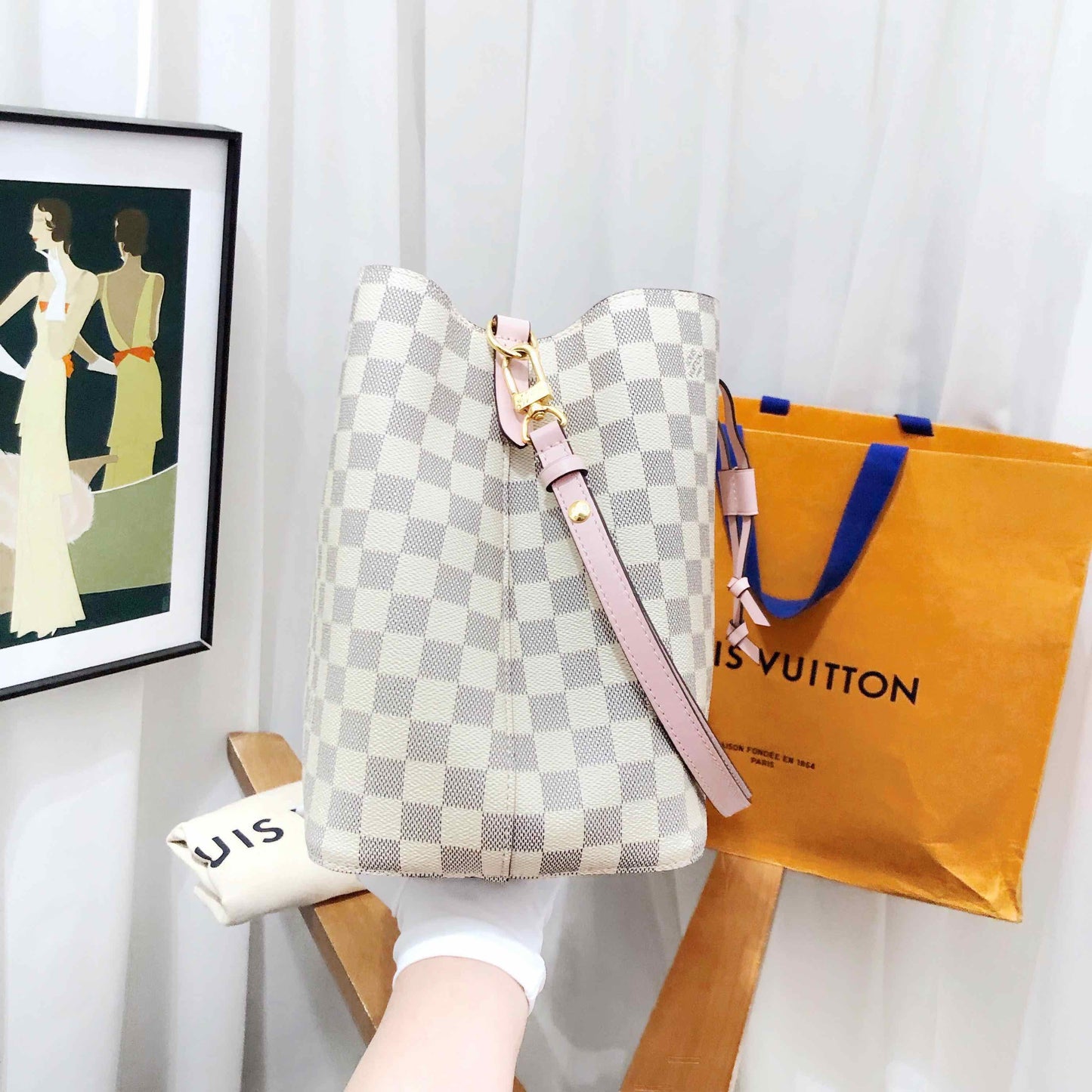 Louis Vuitton Damier Azur Noe Bucket Bag