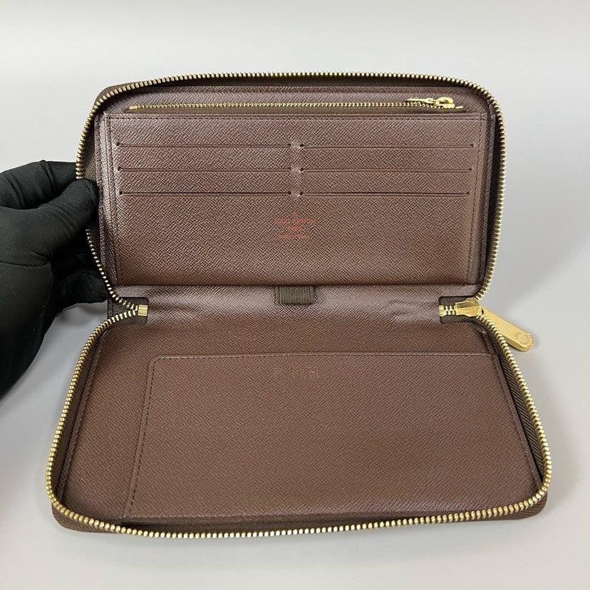 Louis Vuitton Damier Ebene Zip Wallet Brown