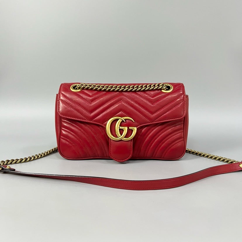 Gucci Marmont 26 Red Shoulder Bag