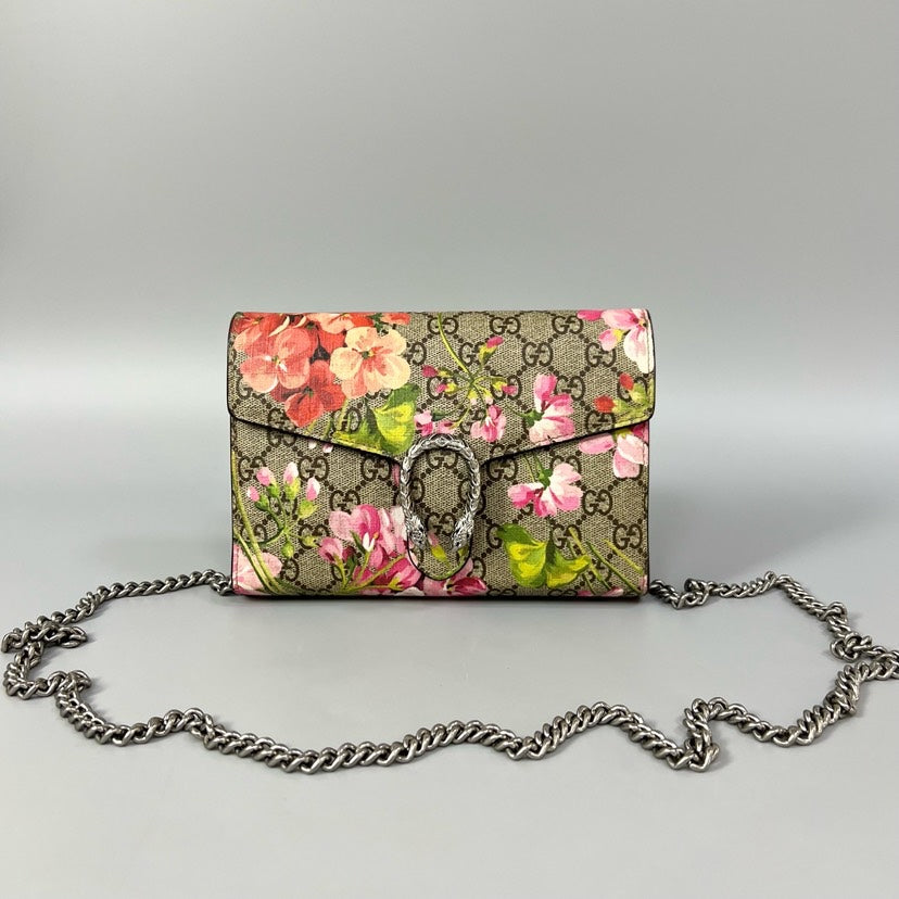 Gucci Dionysus Blooms Print Wallet on Chain