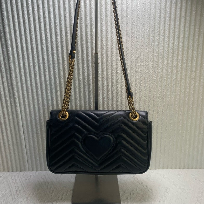 Gucci GG Marmont Black Quilted Shoulder Bag 27cm - Preloved Designer Handbag