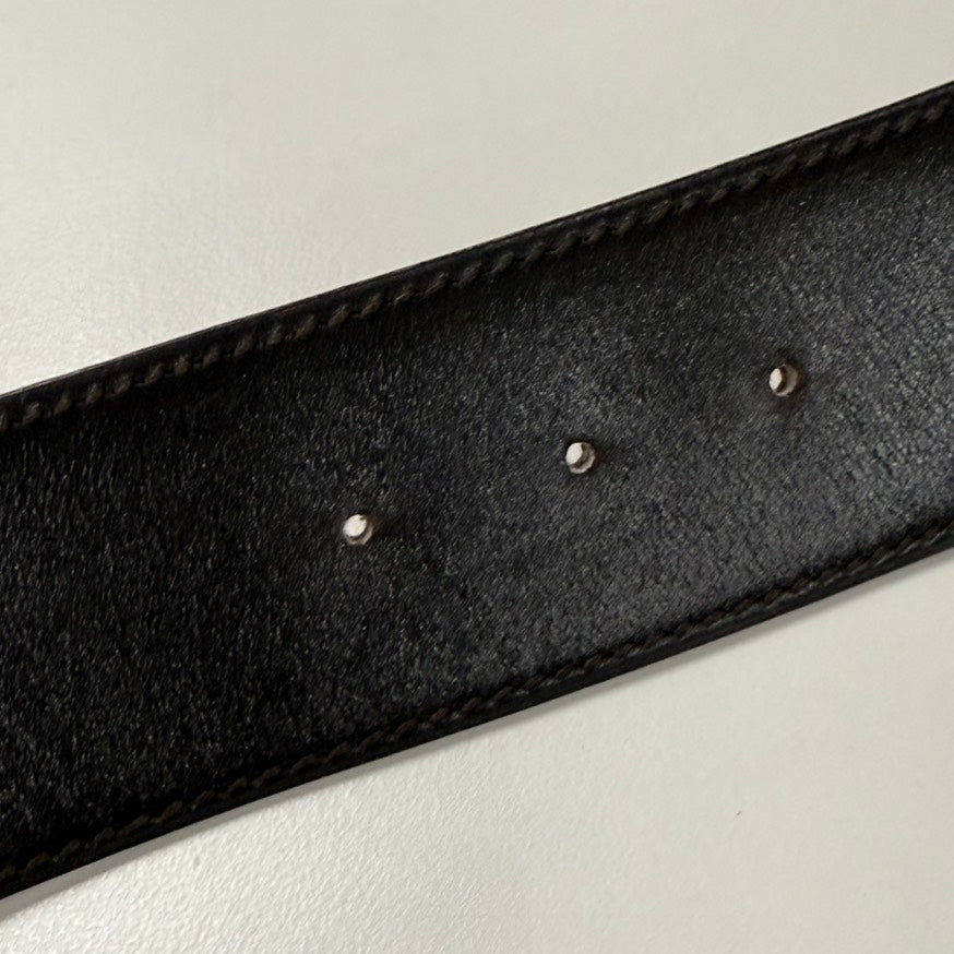 Hermes H Leather Belt Black
