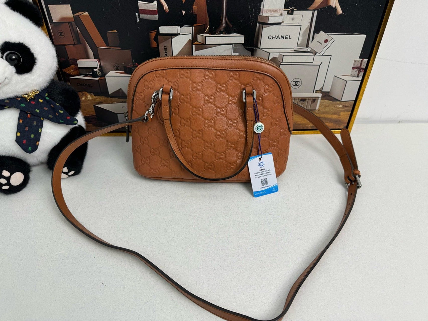 Gucci GG Marmont Two-Way Bag in Brown Leather - Shoulder/Crossbody