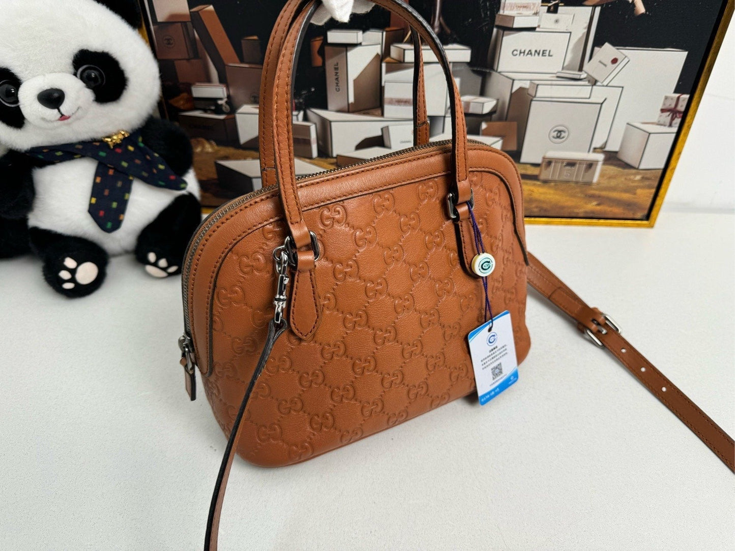 Gucci GG Marmont Two-Way Bag in Brown Leather - Shoulder/Crossbody