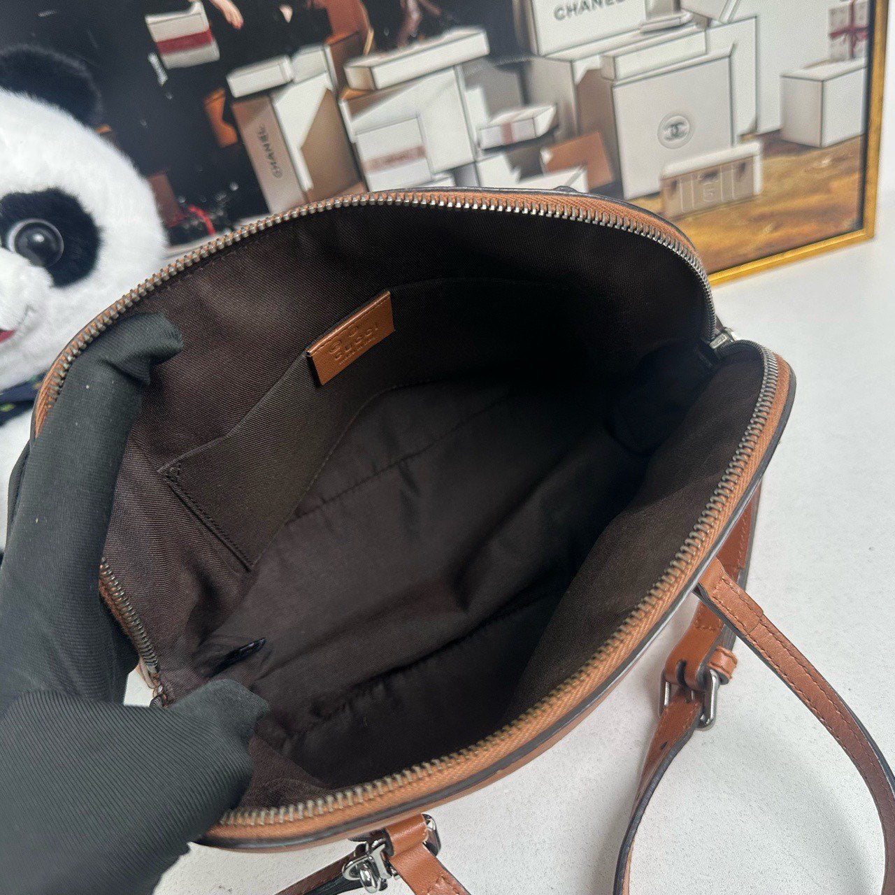 Gucci GG Marmont Two-Way Bag in Brown Leather - Shoulder/Crossbody