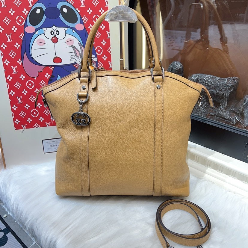 Gucci Hobo Bag Beige Leather Shoulder Bag