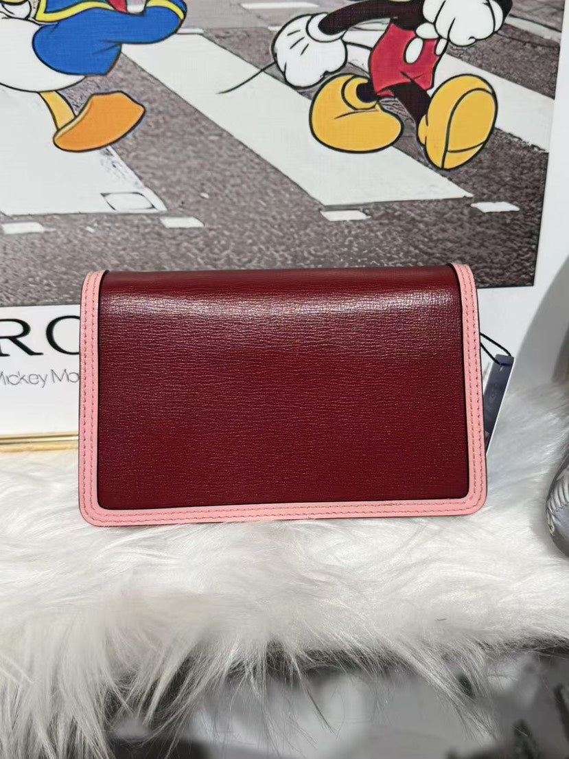 Gucci Dionysus Mini Bag in Burgundy and Pink Leather - Preloved Designer Mini Bag