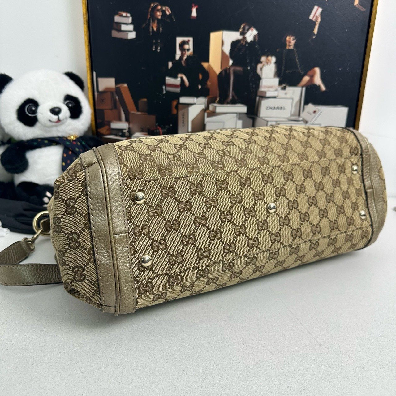 Gucci GG Canvas Beige Two-Way Satchel Bag