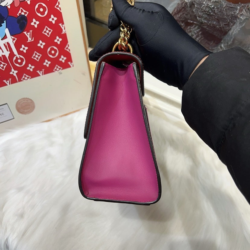 Gucci Padlock Shoulder Bag Red Beige GG Canvas Medium