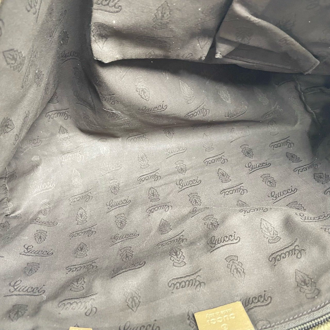 Gucci Tote Bag GG Pattern Beige Pre-Loved Large