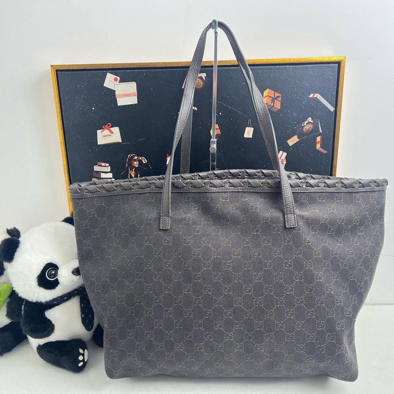 Gucci GG Monogram Dark Brown Tote Bag - Pre-Loved