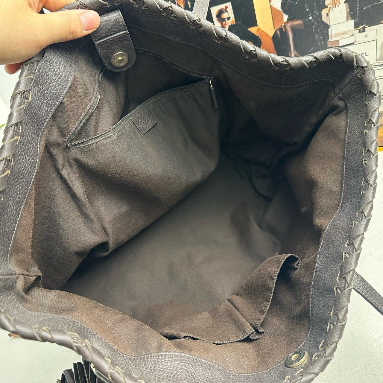 Gucci GG Monogram Dark Brown Tote Bag - Pre-Loved